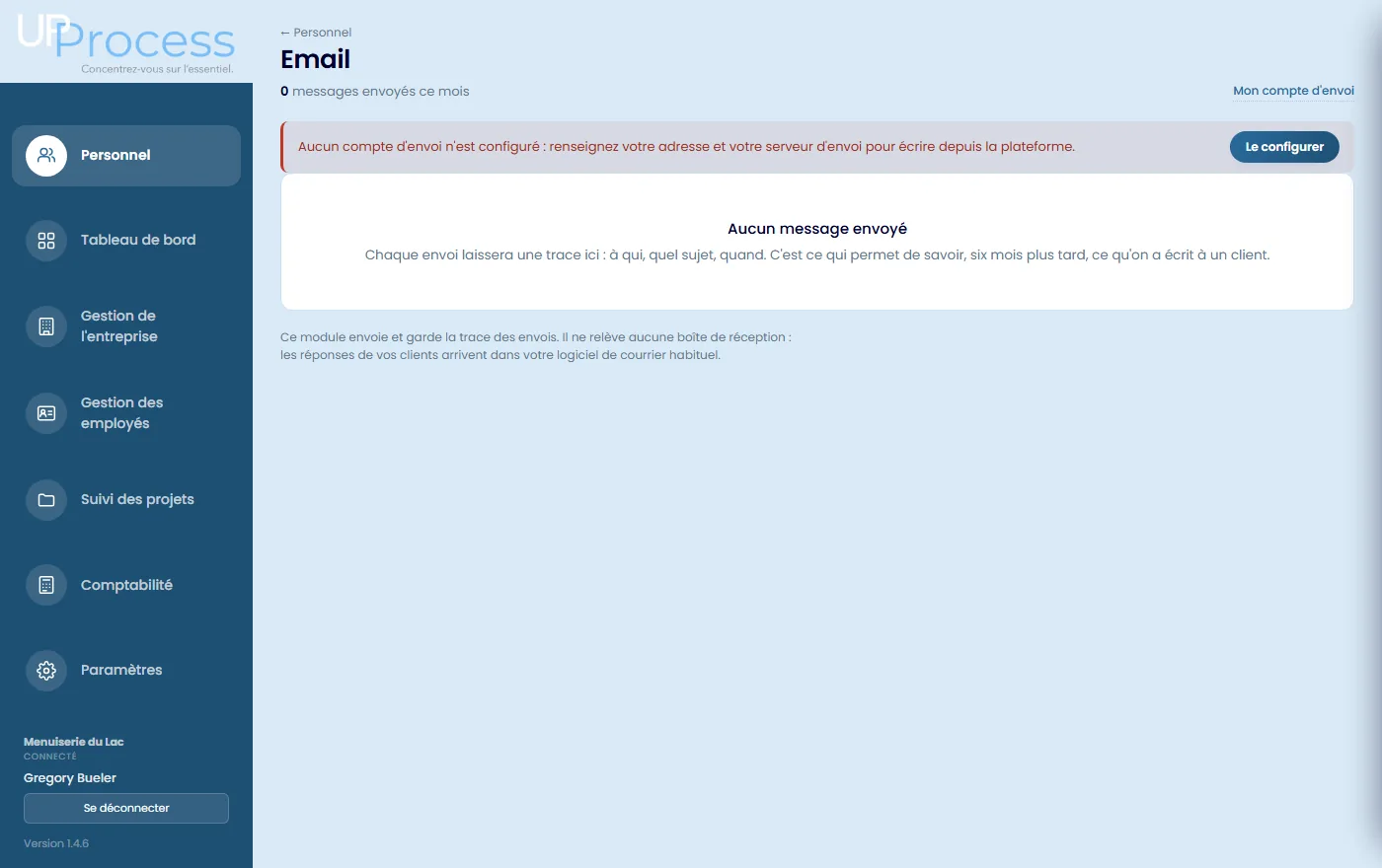 L'écran de courrier